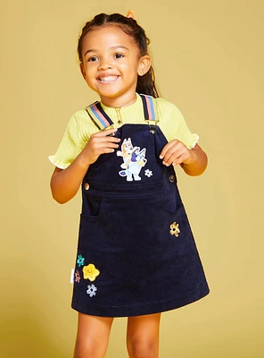 Bluey Bingo & Floral Corduroy Toddler Overall Dress - BoxLunch Exclusive