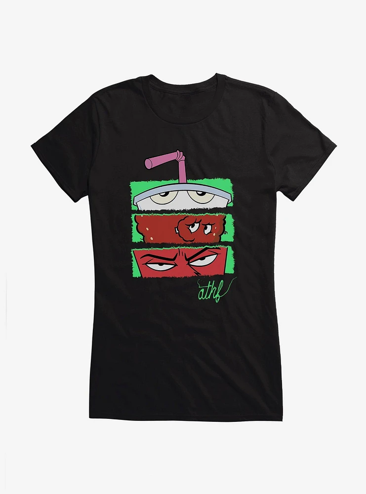 Aqua Teen Hunger Force Match 3 Face Tiles Girls T-Shirt