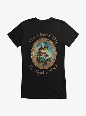 Good Day To Read A Book Frog Girls T-Shirt