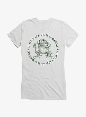 Hydrate Before You Diedrate Frog Circle Girls T-Shirt