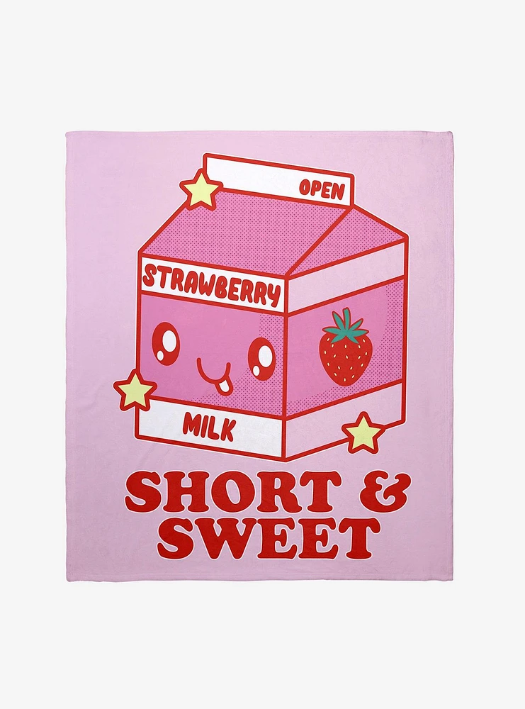 Strawberry Milk Short & Sweet Throw Blanket