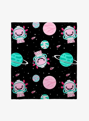 Space Axolotl Throw Blanket