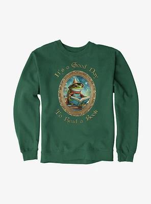 Good Day To Read A Book Frog Sweatshirt