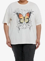Thorn & Fable Butterfly Filigree Girls Oversized T-Shirt Plus