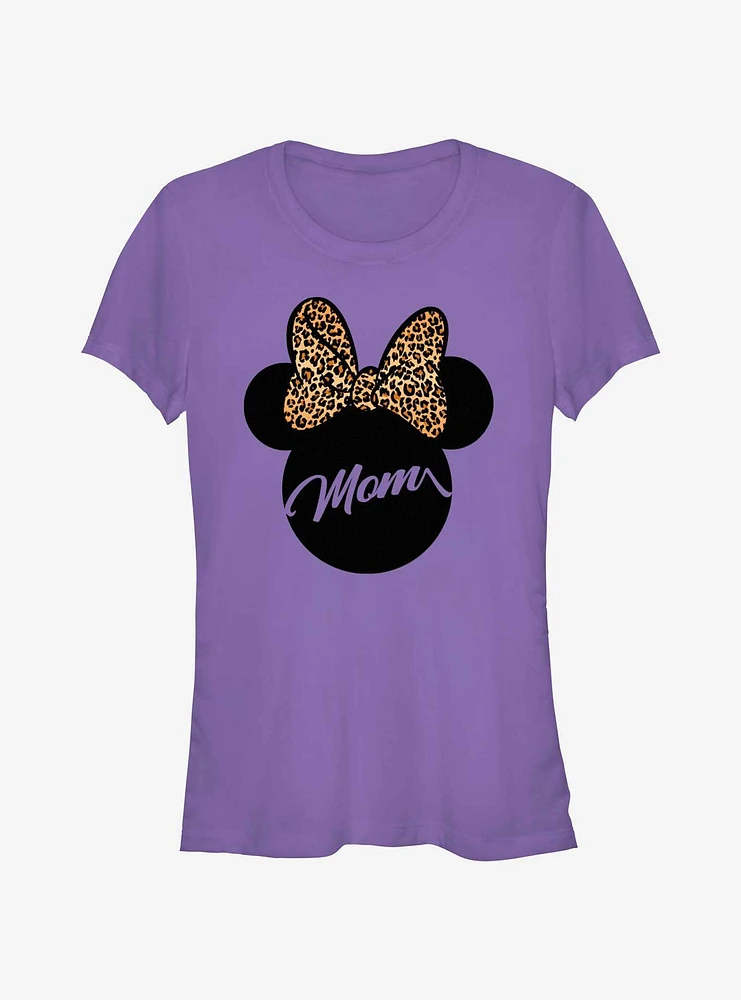 Disney Minnie Mouse Ears Leopard Bow Mom Girls T-Shirt