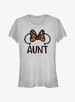 Disney Minnie Mouse Aunt Leopard Fill Bow Girls T-Shirt