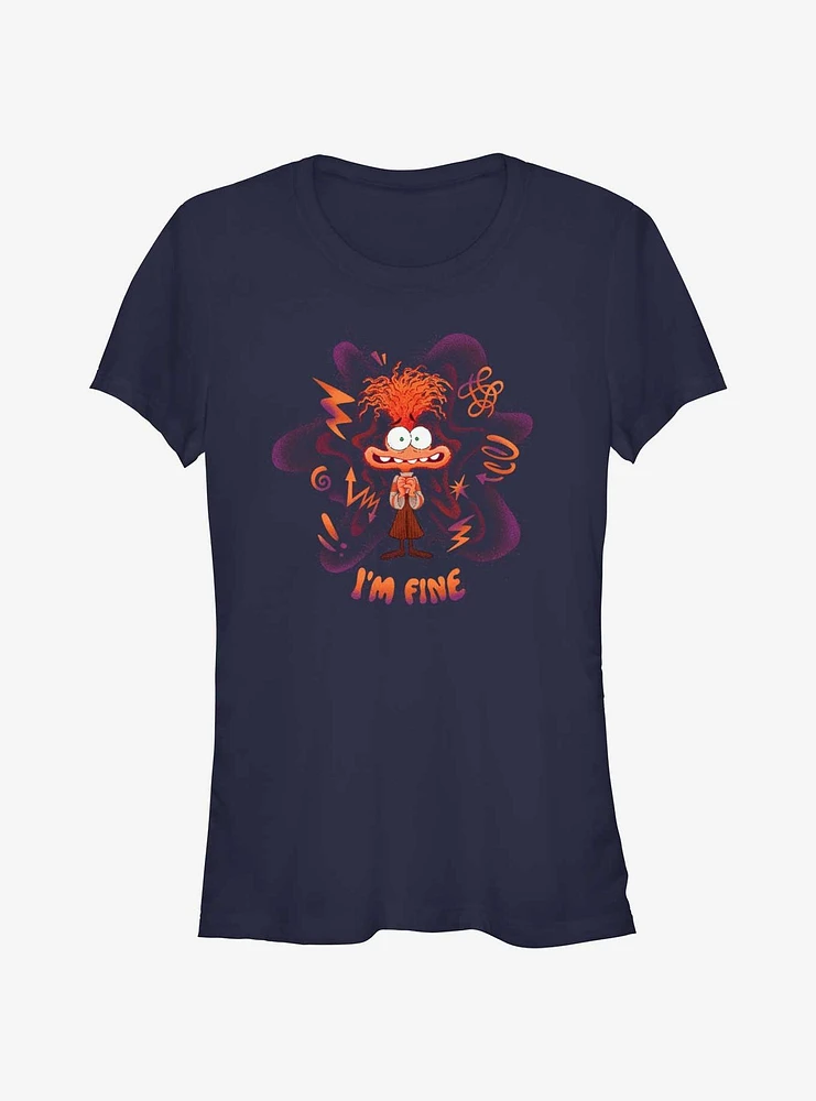 Disney Pixar Inside Out 2 Anxiety I Am Fine Girls T-Shirt