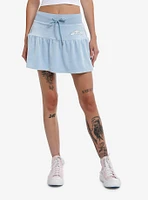 Cinnamoroll Rhinestone Pastel Blue Velour Skirt