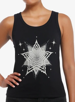 Social Collision Wavy Star Rhinestone Girls Tank Top