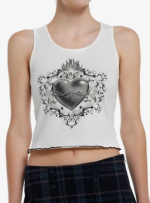 Social Collision Sacred Heart Lace-Up Back Girls Tank Top