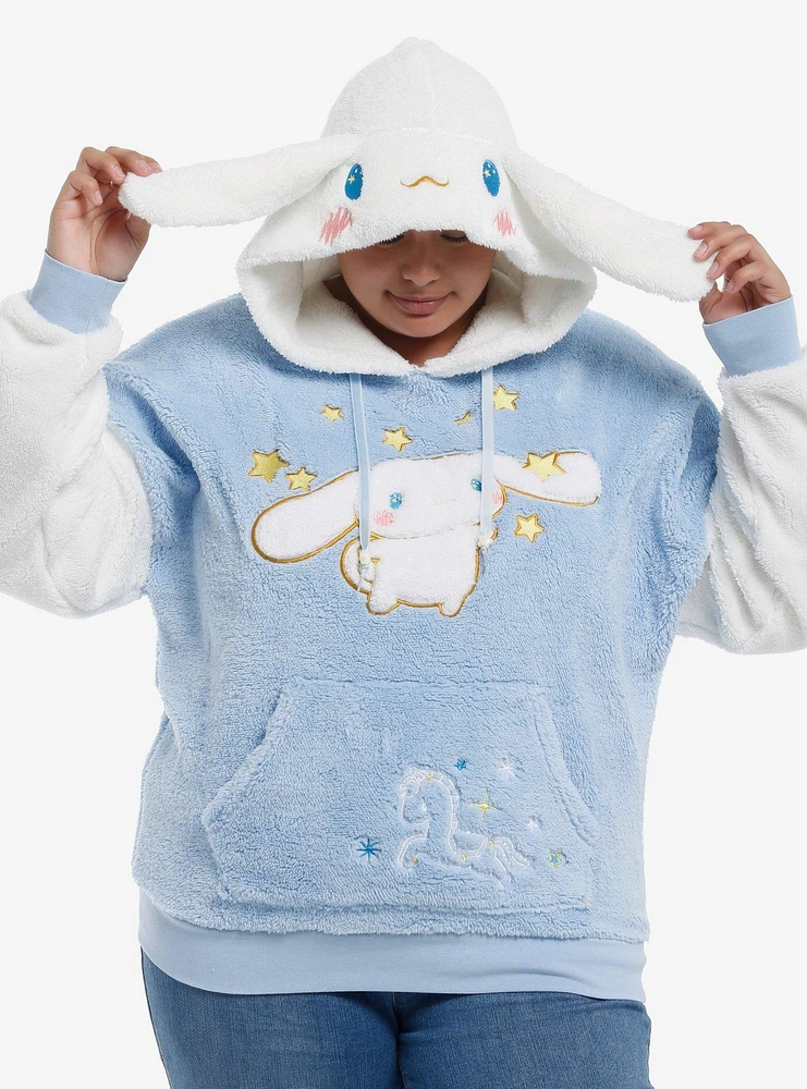 Cinnamoroll Starry Cloud Girls Oversized Fuzzy Hoodie Plus