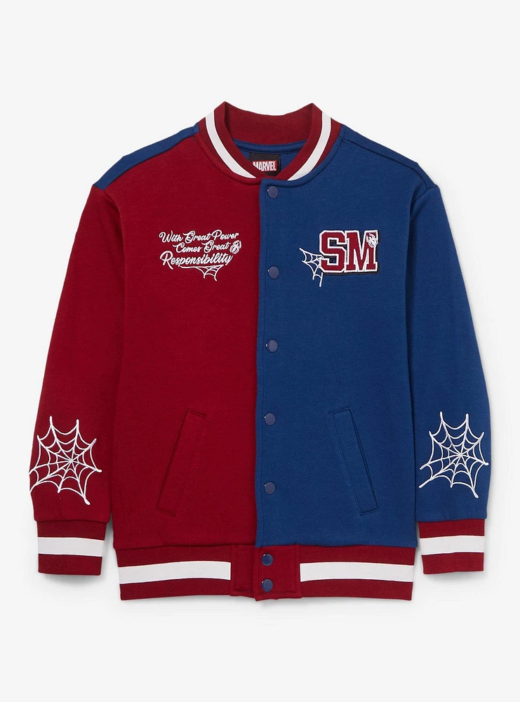 Marvel Spider-Man Web Icons Youth Varsity Jacket