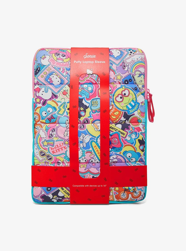 Sonix Sanrio Stickers Allover Print Puff Laptop Sleeve - BoxLunch Exclusive