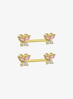 14G Steel Butterfly Nipple Barbell 2 Pack