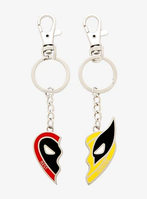 Marvel Deadpool & Wolverine Best Friends Heart Magnetic Keychain Set - BoxLunch Exclusive