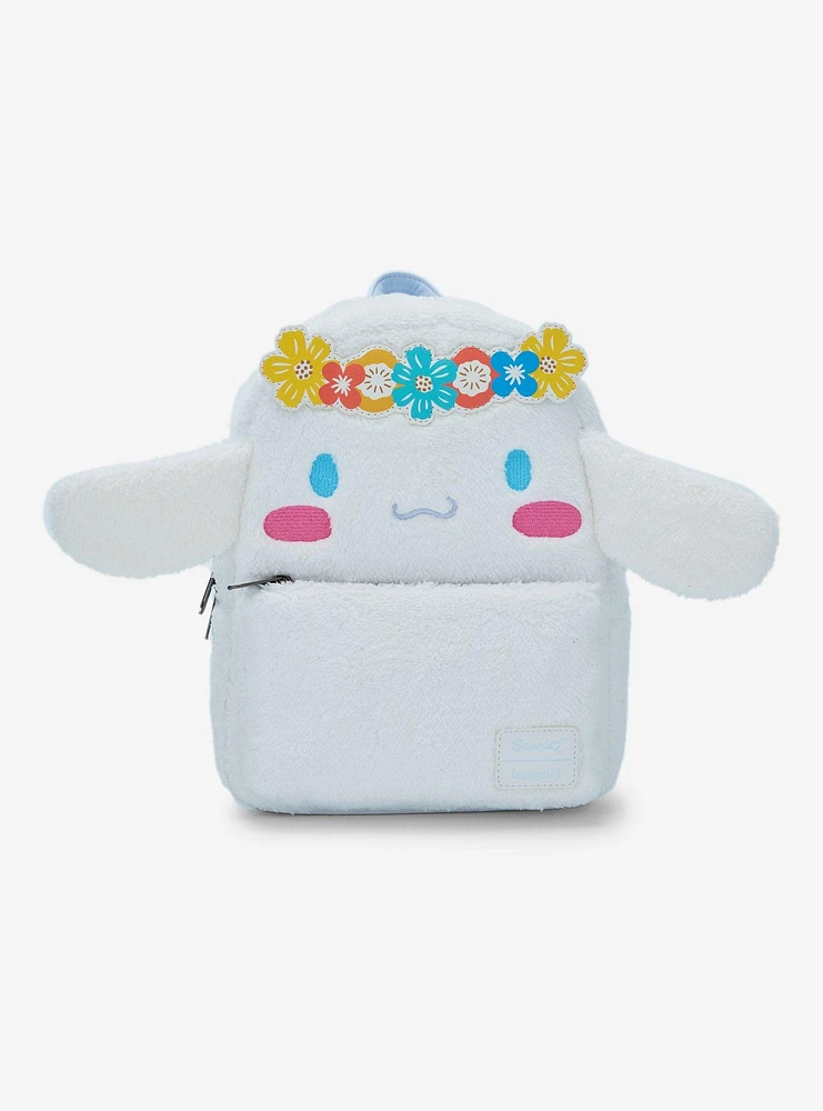 Loungefly Cinnamoroll Flower Crown Fuzzy Mini Backpack