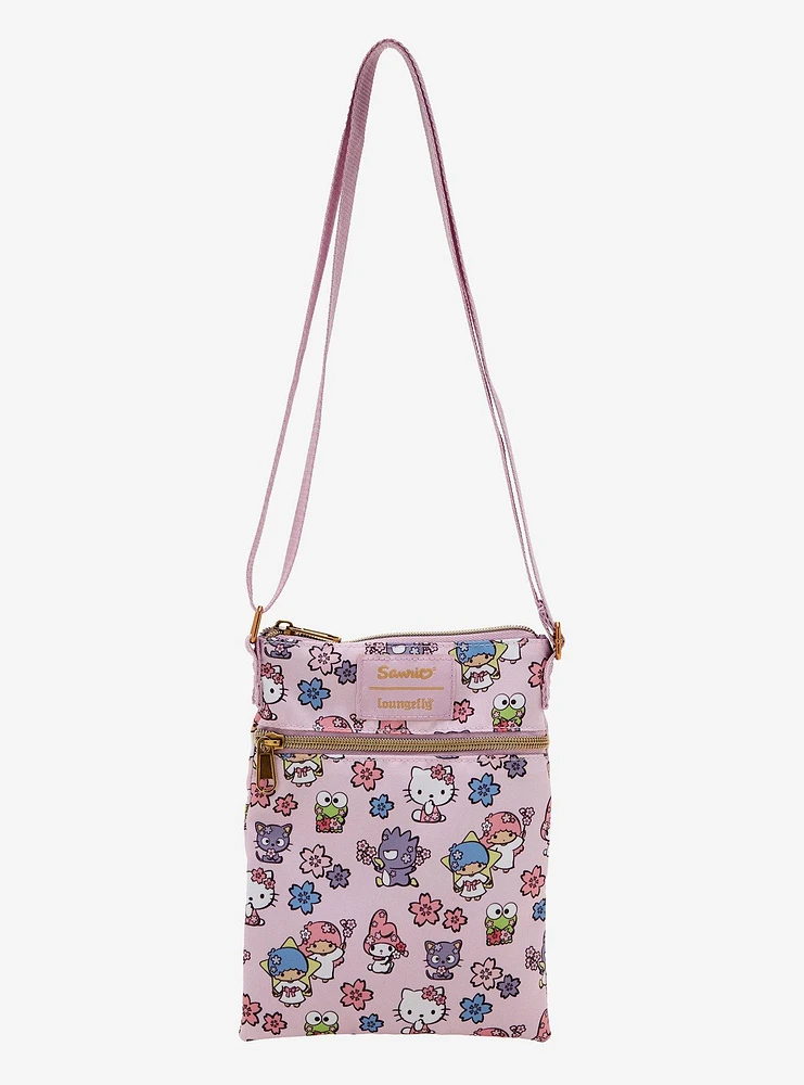 Loungefly Hello Kitty And Friends Cherry Blossom Passport Crossbody Bag