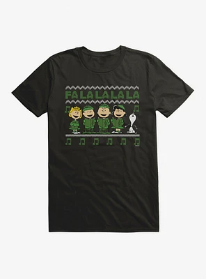 Peanuts Fa La Christmas Pattern T-Shirt