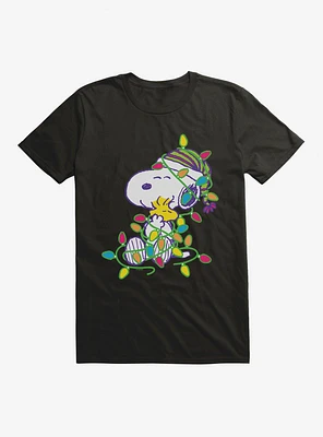 Peanuts Snoopy And Woodstock Wrapped Lights T-Shirt