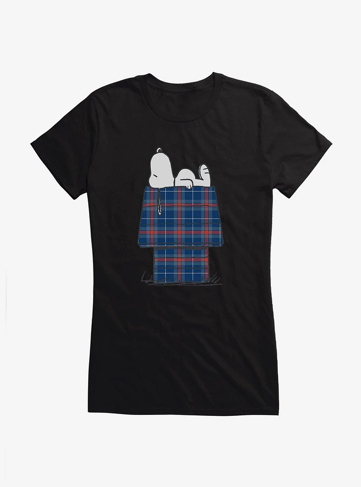 Peanuts Snoopy Plaid House Girls T-Shirt