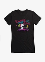 Peanuts Dashing Through The Snow Snoopy Woodstock Girls T-Shirt
