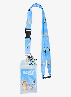 Bluey Heeler Family Music Notes Allover Print Lanyard - BoxLunch Exclusive
