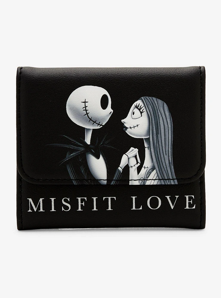 Loungefly The Nightmare Before Christmas Jack & Sally Misfit Love Mini Flap Wallet