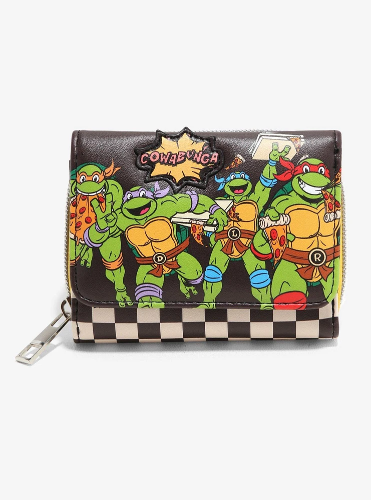 Teenage Mutant Ninja Turtles Pizza Checkered Mini Flap Wallet