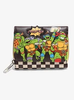 Teenage Mutant Ninja Turtles Pizza Checkered Mini Flap Wallet