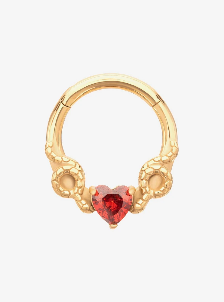 Steel Gold Snake & Heart Hinged Clicker