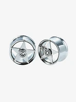 Steel Silver Spiral Star Plug 2 Pack