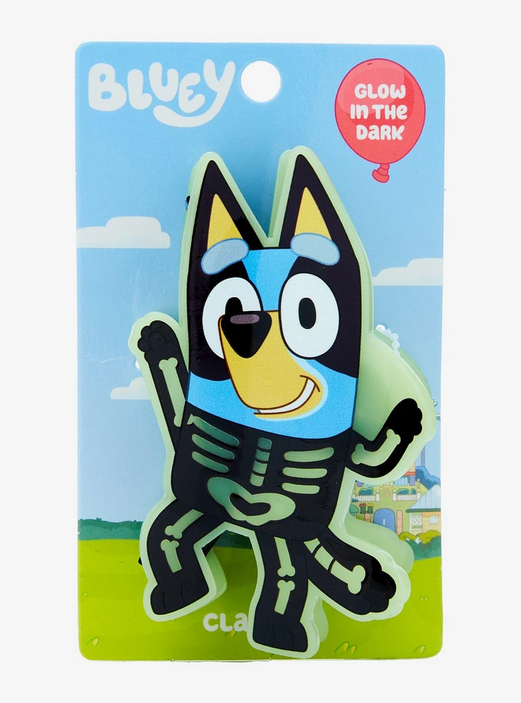 Bluey Skeleton Costume Glow-In-The-Dark Claw Hair Clip