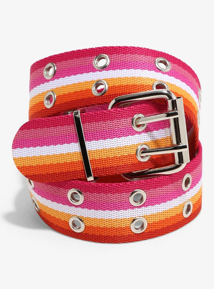 Lesbian Pride Grommet Belt