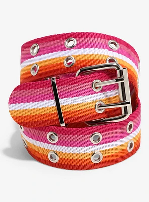 Lesbian Pride Grommet Belt