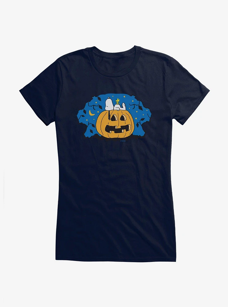 Peanuts Jack-O'-Lantern Snoopy Girls T-Shirt