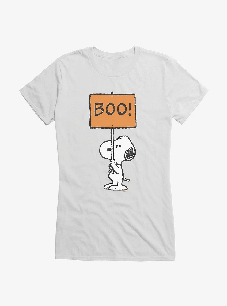 Peanuts Snoopy Boo Sign Girls T-Shirt