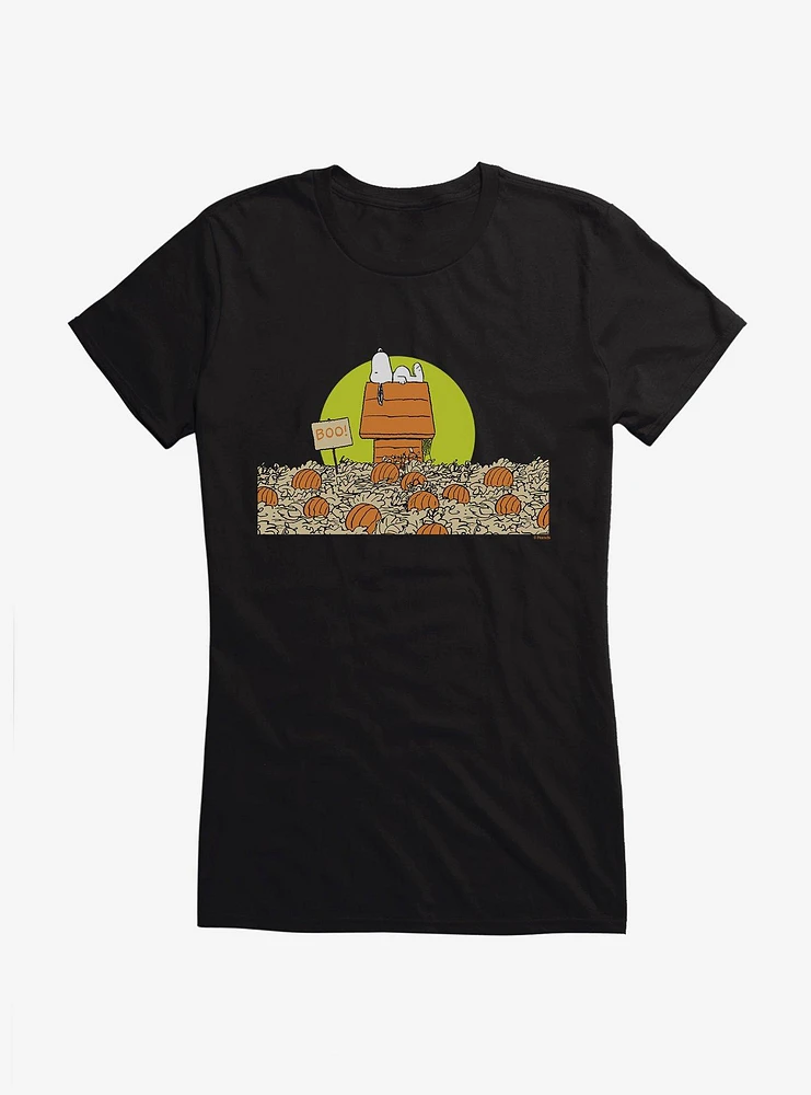 Peanuts Pumpkin Patch Snoopy House Girls T-Shirt