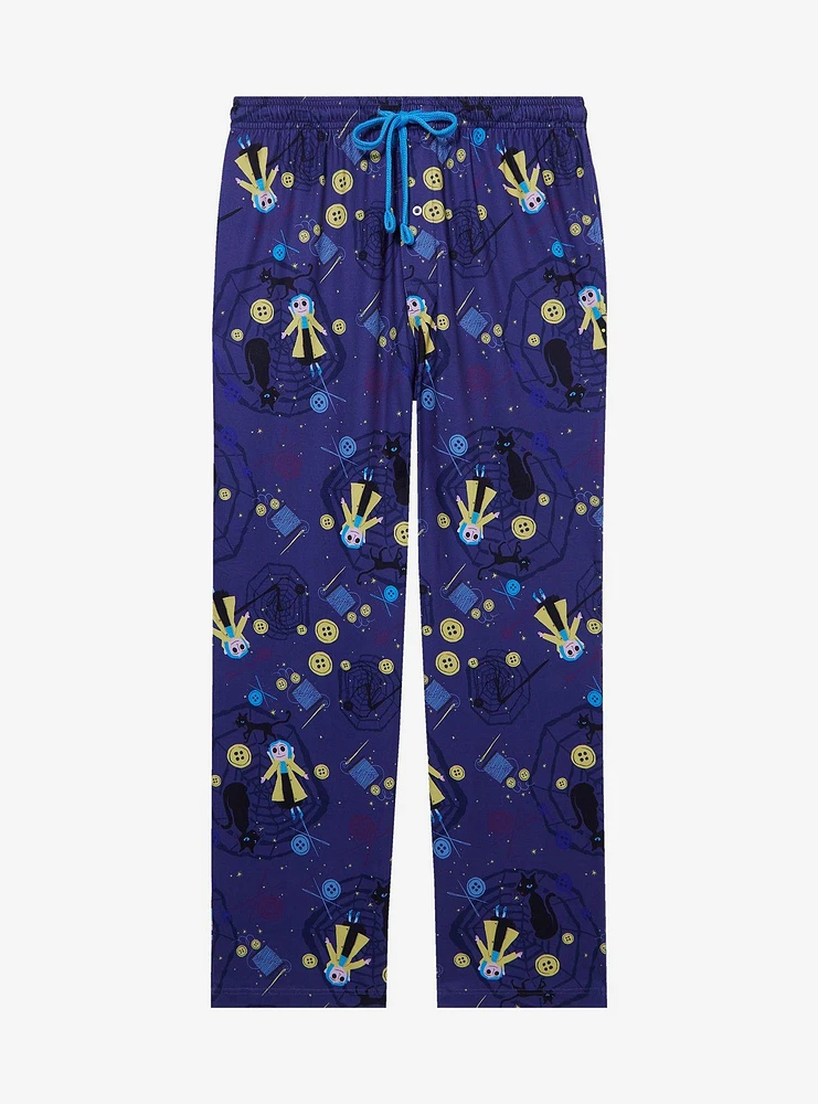 Coraline Buttons & Doll Allover Print Sleep Pants - BoxLunch Exclusive