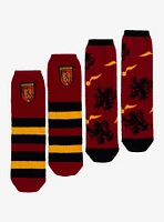 Harry Potter Gryffindor Icon Stripe Cozy Socks 2 Pair