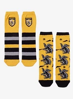 Harry Potter Hufflepuff Icon Stripe Cozy Socks 2 Pair