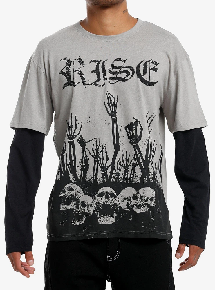 Rise Skeleton & SKulls Twofer Long-Sleeve T-Shirt