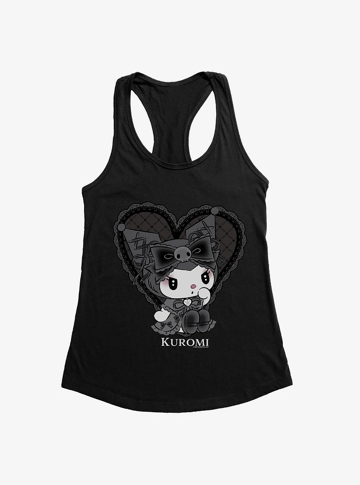 Kuromi Black Lacey Heart Girls Tank