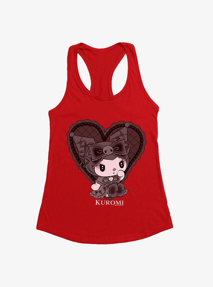 Kuromi Black Lacey Heart Girls Tank