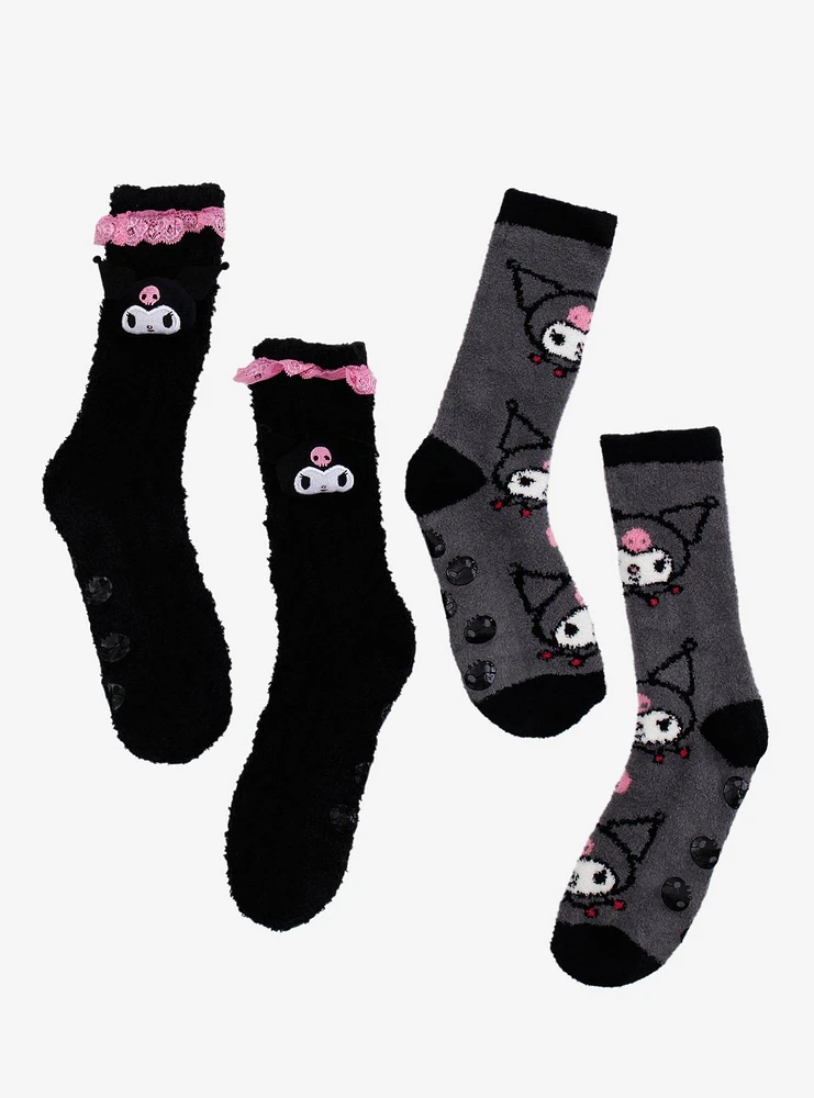 Kuromi Plush Ruffle Cozy Crew Socks Gift Set