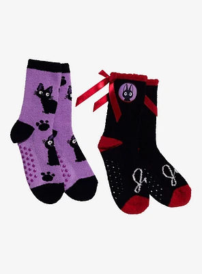 Studio Ghibli® Kiki's Delivery Service Jiji Ribbon Cozy Slipper Socks 2 Pair