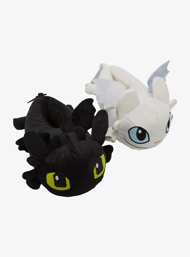 How To Train Your Dragon Toothless & Light Fury Mismatch Plush Slippers