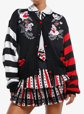 Her Universe Disney Alice Wonderland Embroidered Stripe Girls Cardigan