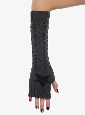 Star Cable Knit Arm Warmers