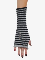 Black & Grey Stripe Hardware Arm Warmers