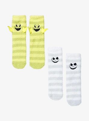 The Nightmare Before Christmas Jack & Oogie Boogie Cozy Crew Socks 2 Pair